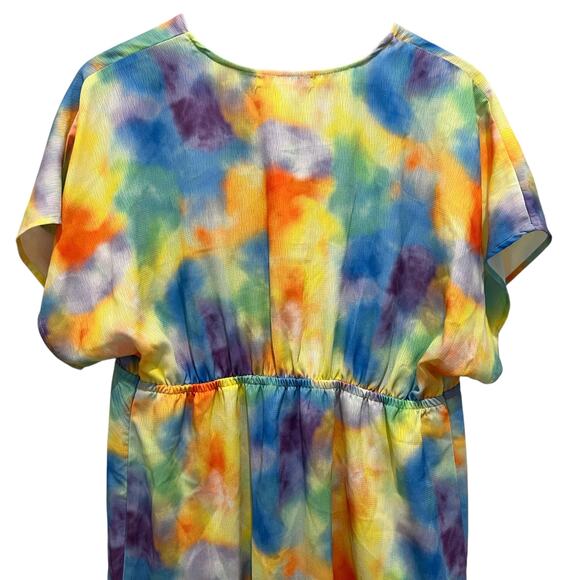 NEW w/Tags MIKEN SWIM Beach Pool Coverup Dress Sz M Tie Dye Boho Adjustable - Picture 4 of 8